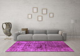 Machine Washable Solid Purple Modern Area Rugs in a Living Room, wshurb1185pur