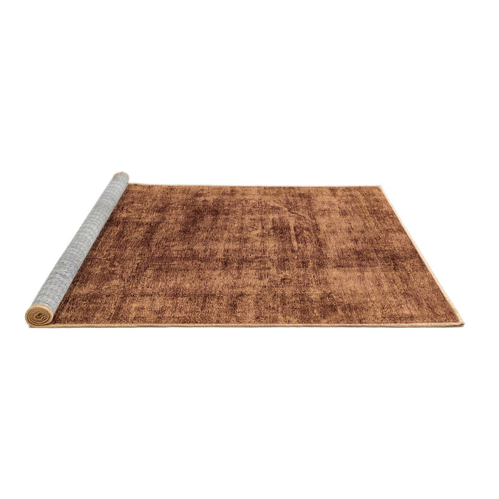 Sideview of Machine Washable Solid Brown Modern Rug, wshurb1185brn