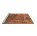 Sideview of Machine Washable Solid Brown Modern Rug, wshurb1185brn