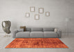 Machine Washable Solid Orange Modern Area Rugs in a Living Room, wshurb1185org
