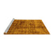 Sideview of Machine Washable Solid Yellow Modern Rug, wshurb1185yw