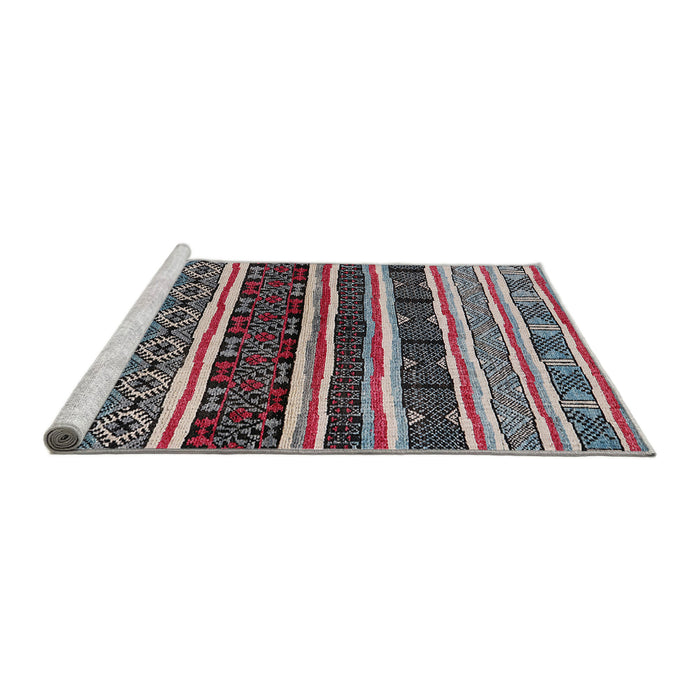 Sideview of Machine Washable Industrial Modern Vermilion Red Rug, wshurb1186