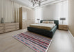 Machine Washable Industrial Modern Vermilion Red Rug in a Bedroom, wshurb1186
