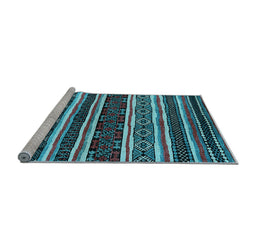 Sideview of Machine Washable Oriental Light Blue Industrial Rug, wshurb1186lblu