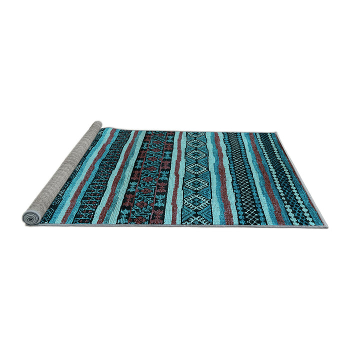 Sideview of Machine Washable Oriental Light Blue Industrial Rug, wshurb1186lblu