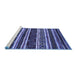 Sideview of Machine Washable Oriental Blue Industrial Rug, wshurb1186blu