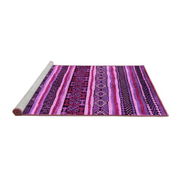 Sideview of Machine Washable Oriental Pink Industrial Rug, wshurb1186pnk