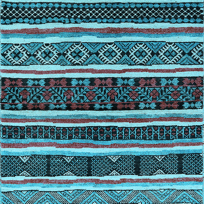 Machine Washable Oriental Light Blue Industrial Rug, wshurb1186lblu