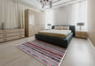 Mid-Century Modern Red Oriental Rug in a Bedroom, urb1186