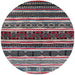 Round Mid-Century Modern Red Oriental Rug, urb1186