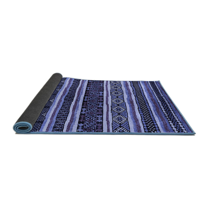 Sideview of Oriental Blue Industrial Rug, urb1186blu