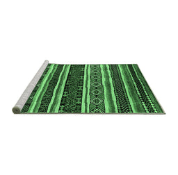 Sideview of Machine Washable Oriental Emerald Green Industrial Area Rugs, wshurb1186emgrn