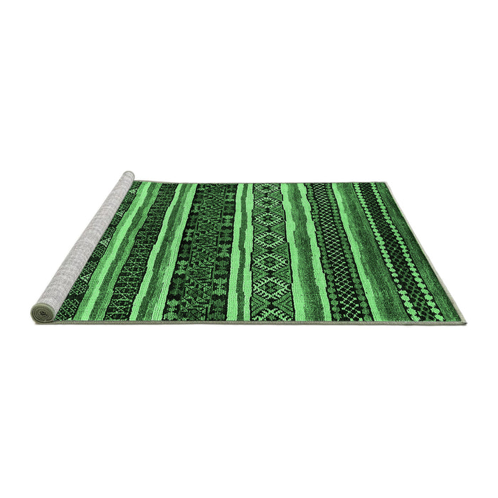 Sideview of Machine Washable Oriental Emerald Green Industrial Area Rugs, wshurb1186emgrn