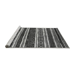 Sideview of Machine Washable Oriental Gray Industrial Rug, wshurb1186gry