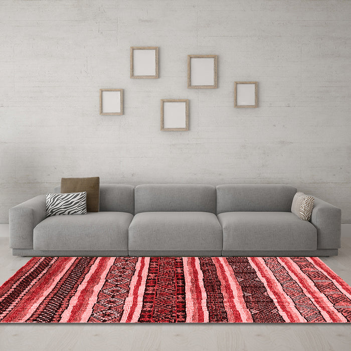 Industrial Red Washable Rugs