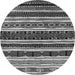 Round Oriental Gray Industrial Rug, urb1186gry