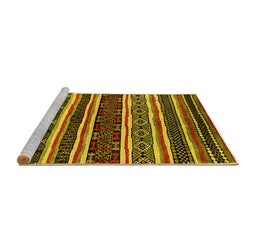Sideview of Machine Washable Oriental Yellow Industrial Rug, wshurb1186yw