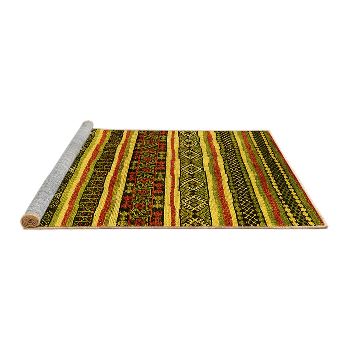 Sideview of Machine Washable Oriental Yellow Industrial Rug, wshurb1186yw