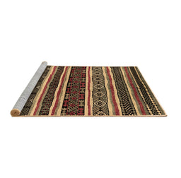 Sideview of Machine Washable Oriental Brown Industrial Rug, wshurb1186brn