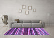 Machine Washable Oriental Purple Industrial Area Rugs in a Living Room, wshurb1186pur