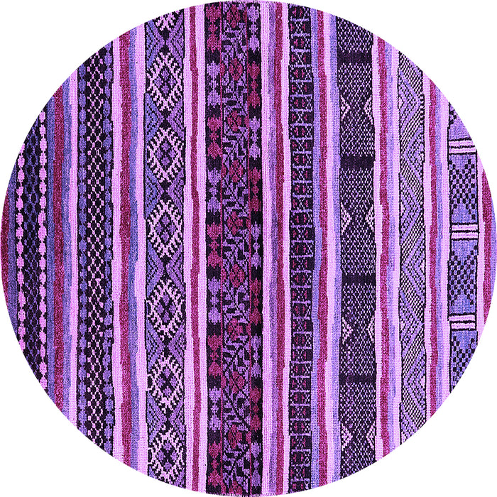 Round Oriental Purple Industrial Rug, urb1186pur