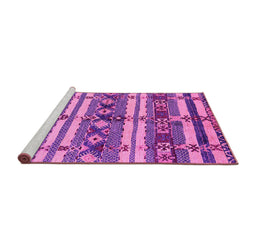 Sideview of Machine Washable Oriental Pink Industrial Rug, wshurb1187pnk