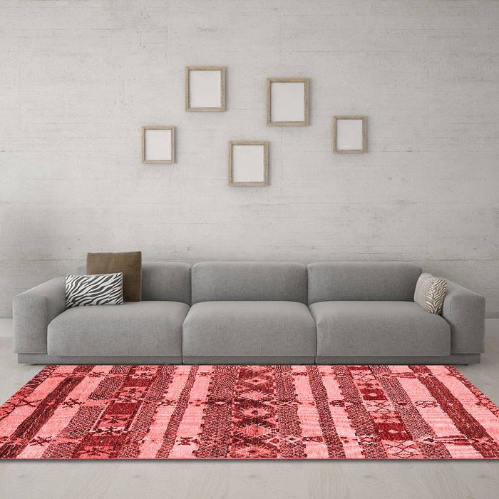 Industrial Red Washable Rugs