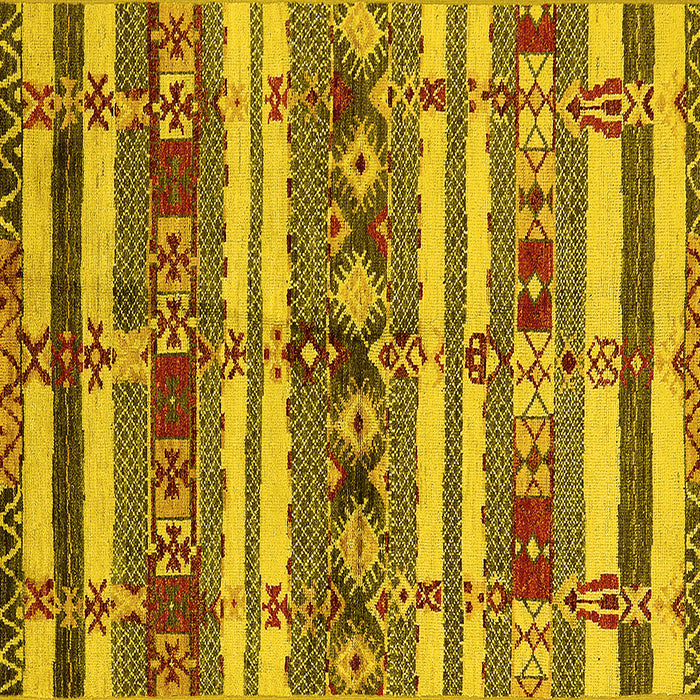 Square Machine Washable Oriental Yellow Industrial Rug, wshurb1187yw