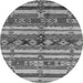 Round Oriental Gray Industrial Rug, urb1187gry