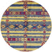 Round Mid-Century Modern Purple Oriental Rug, urb1187