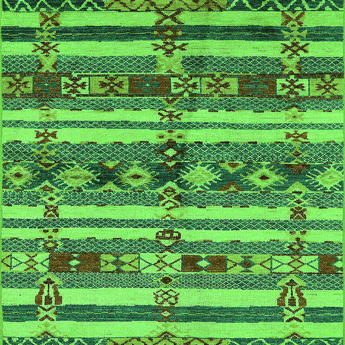 Square Machine Washable Oriental Green Industrial Area Rugs, wshurb1187grn