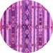 Round Oriental Pink Industrial Rug, urb1187pnk