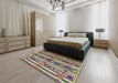 Mid-Century Modern Purple Oriental Rug in a Bedroom, urb1187