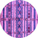 Round Oriental Purple Industrial Rug, urb1187pur