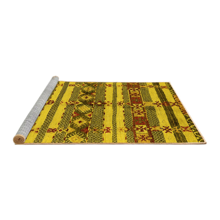 Sideview of Machine Washable Oriental Yellow Industrial Rug, wshurb1187yw