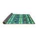 Sideview of Oriental Turquoise Industrial Rug, urb1187turq