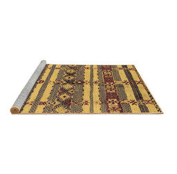 Sideview of Machine Washable Oriental Brown Industrial Rug, wshurb1187brn