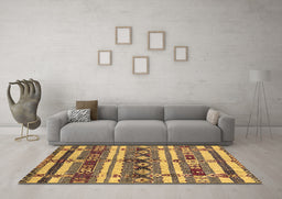 Machine Washable Oriental Brown Industrial Rug in a Living Room,, wshurb1187brn