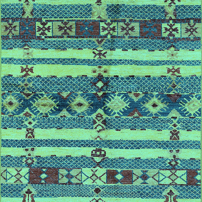 Machine Washable Oriental Turquoise Industrial Area Rugs, wshurb1187turq