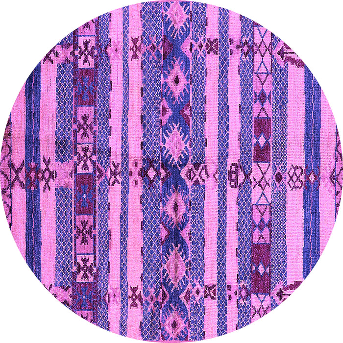 Round Machine Washable Oriental Purple Industrial Area Rugs, wshurb1187pur