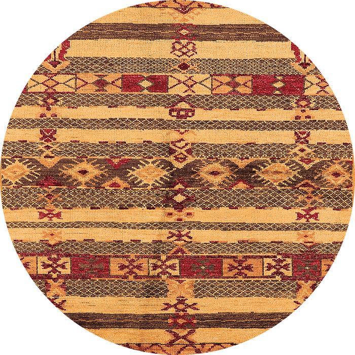 Round Oriental Orange Industrial Rug, urb1187org