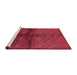 Sideview of Machine Washable Industrial Modern Bright Maroon Red Rug, wshurb1188
