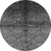 Round Oriental Gray Industrial Rug, urb1188gry