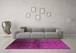 Machine Washable Oriental Purple Industrial Area Rugs in a Living Room, wshurb1188pur