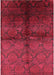 Machine Washable Industrial Modern Bright Maroon Red Rug, wshurb1188