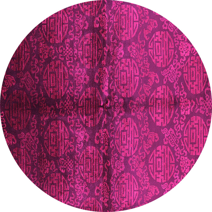 Round Oriental Pink Industrial Rug, urb1188pnk
