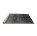 Sideview of Machine Washable Oriental Gray Industrial Rug, wshurb1188gry