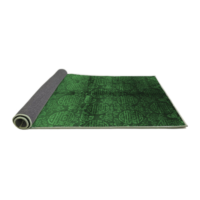 Sideview of Oriental Emerald Green Industrial Rug, urb1188emgrn