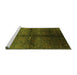 Sideview of Machine Washable Oriental Green Industrial Area Rugs, wshurb1188grn