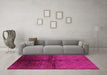 Machine Washable Oriental Pink Industrial Rug in a Living Room, wshurb1188pnk